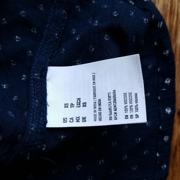 (XS) American Eagle Spotted One Shoulder Ruffle Detail 100% Viscose Top - Picture 7 of 9